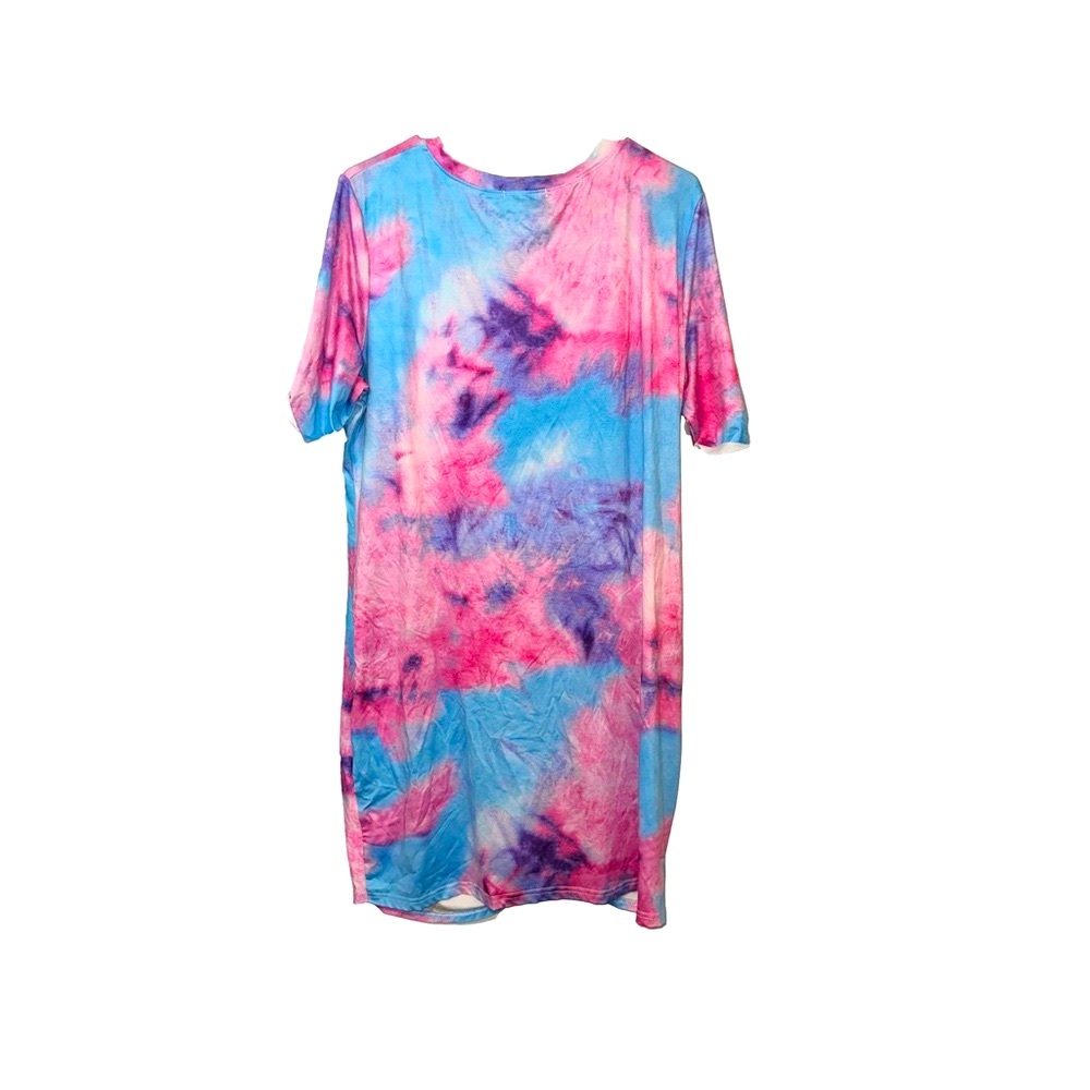 SHEIN Pink and Purple V-Neck MooMoo with Knotted Hem - Picture 2 of 5